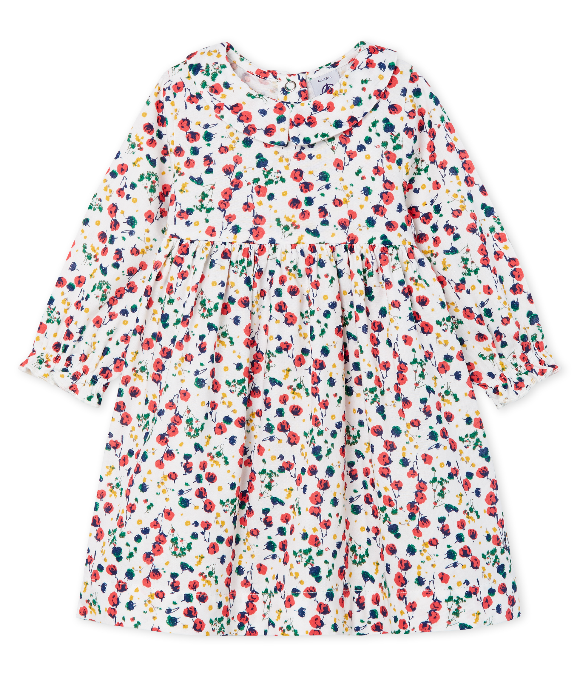 Langärmeliges gemustertes Babykleid für Mädchen