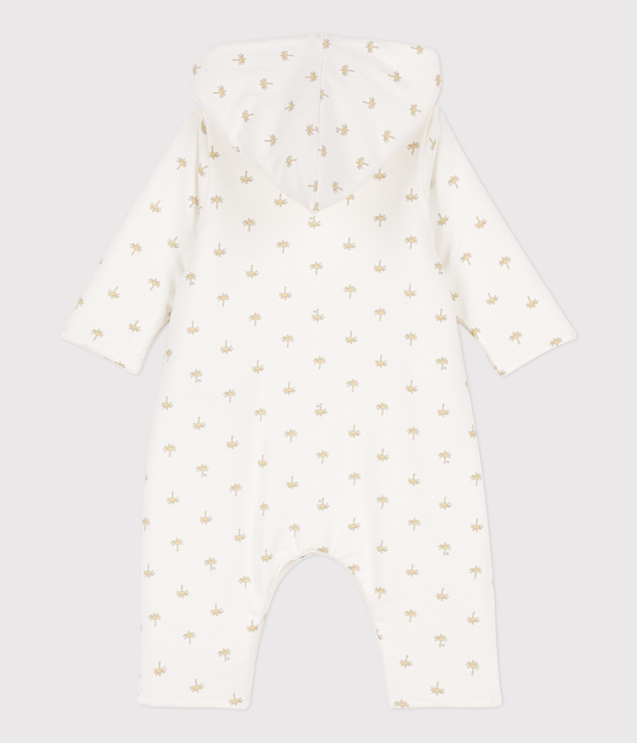 Langer wattierter Baby-Overall aus Baumwolle mit Kapuze 