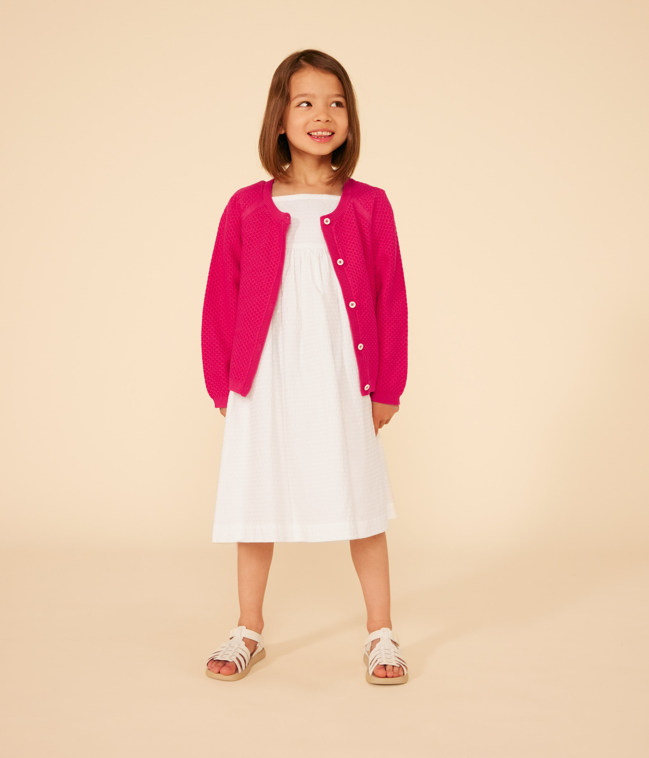 Petit Bateau Mädchen Strickjacke - Langärmelige Gesteppte Jacke Aus Flauschigem Tubique Material