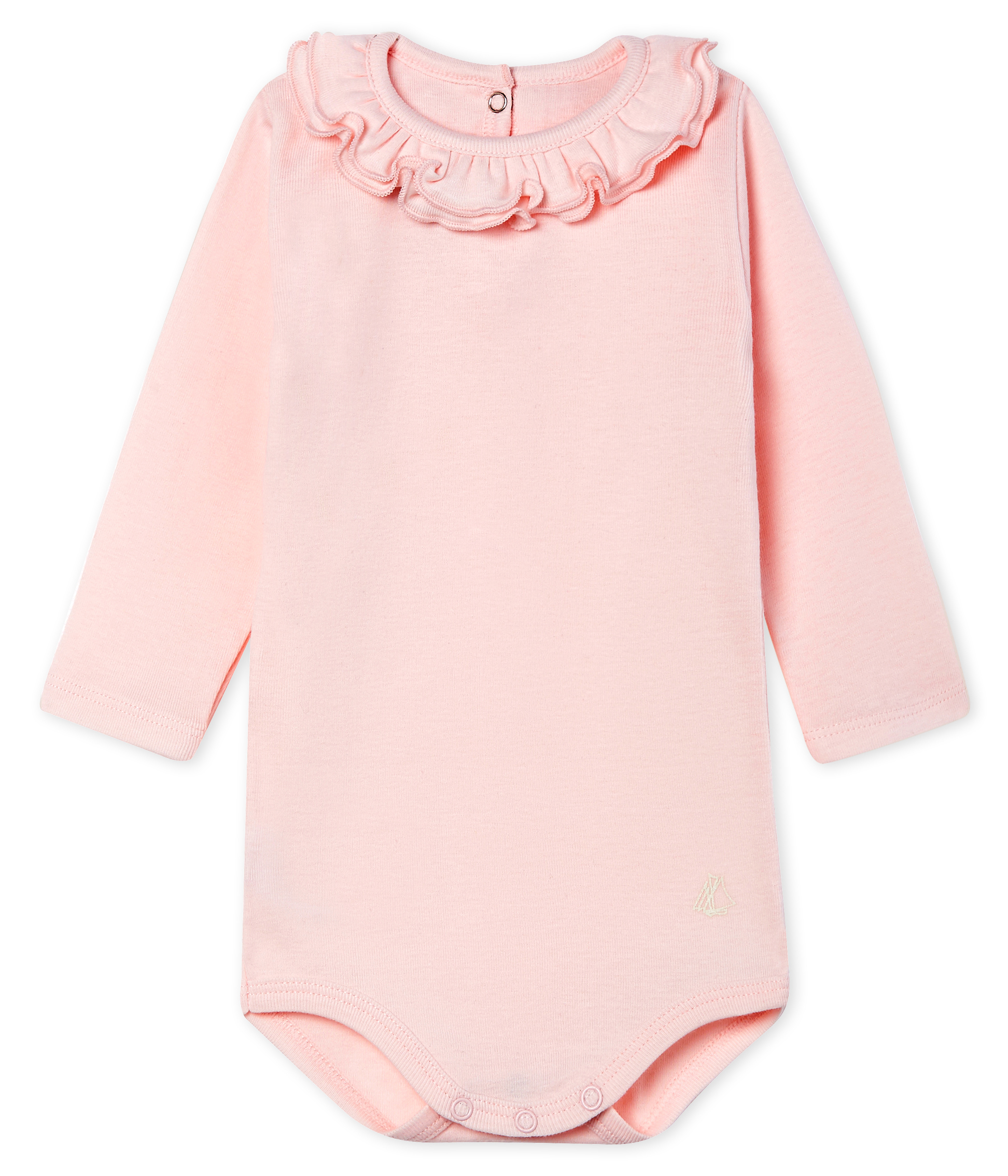 Langärmliger Baby-Body mit breitem Rüschenkragen für Mädchen
