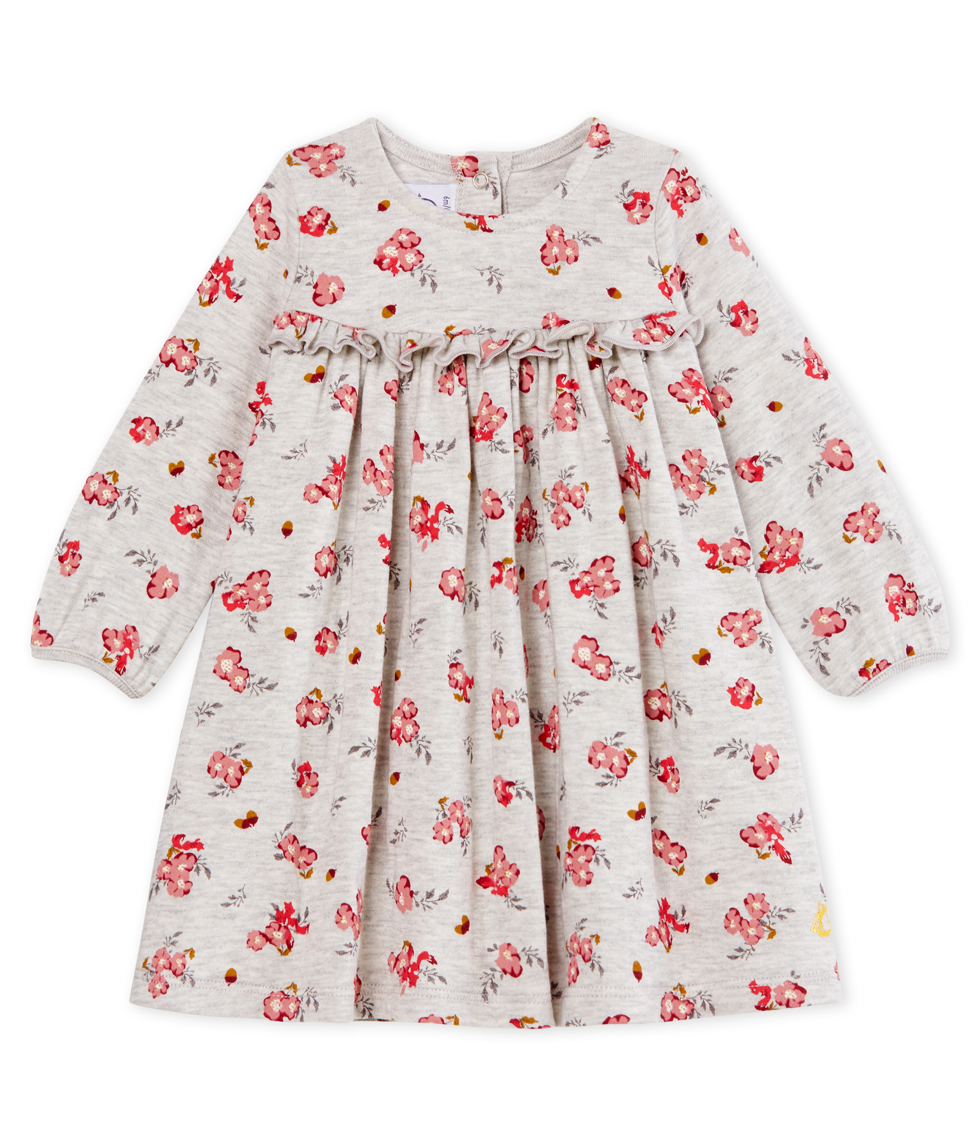 Langärmeliges gemustertes Babykleid für Mädchen