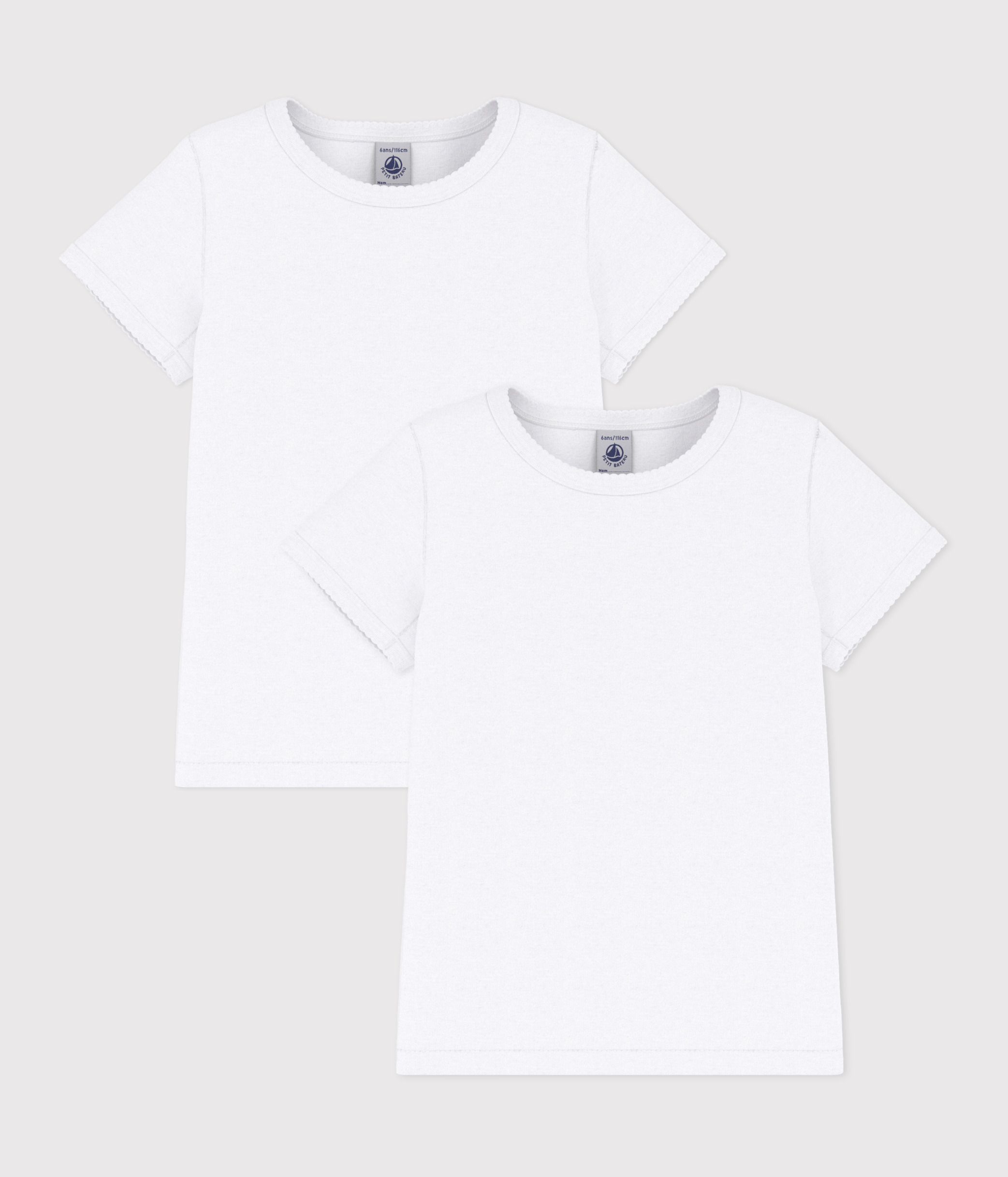 2er Set Kurzarmelige weiBe T Shirts fur Madchen
