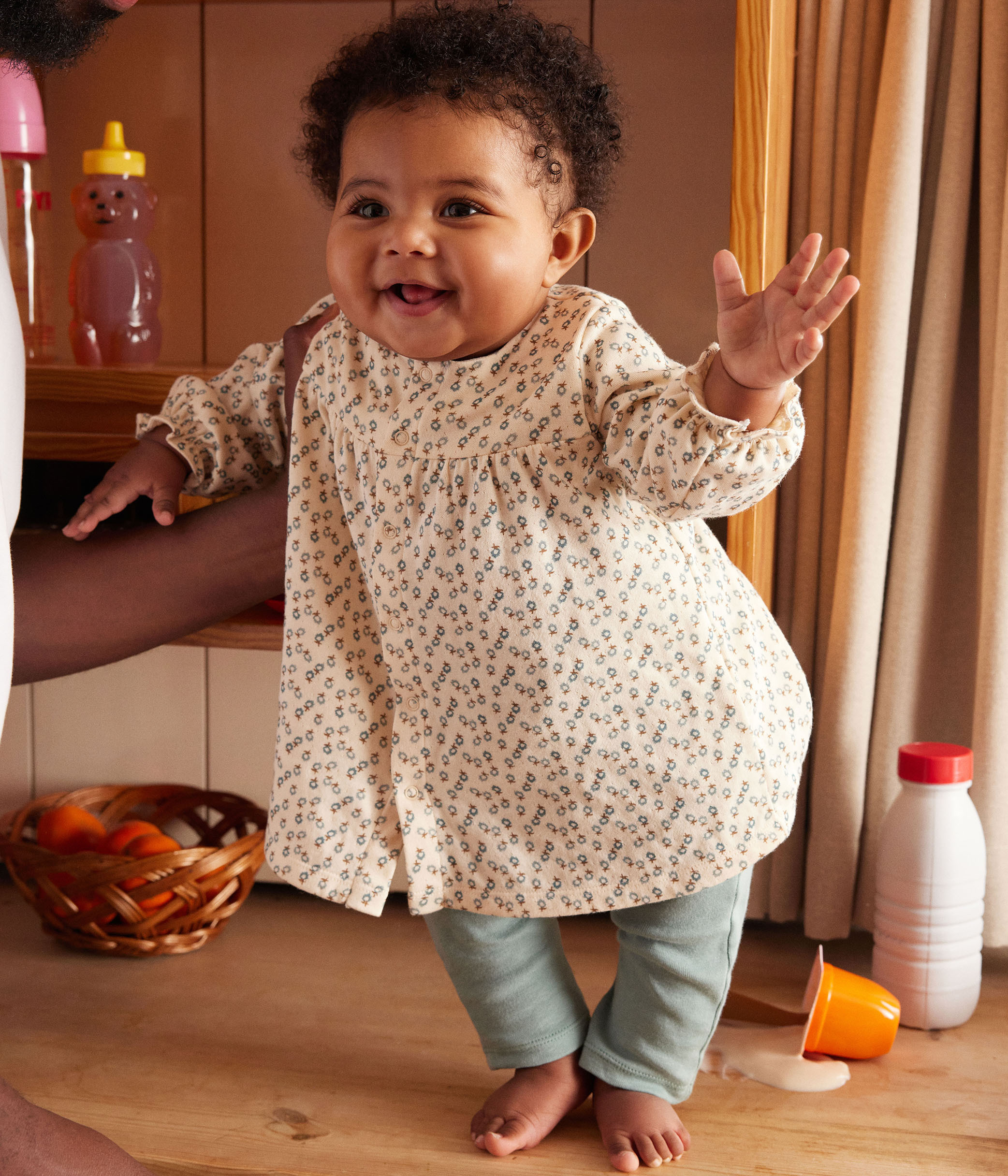 Petit Bateau Baby-Mädchen Set - Langarmkleid Mit Leggings