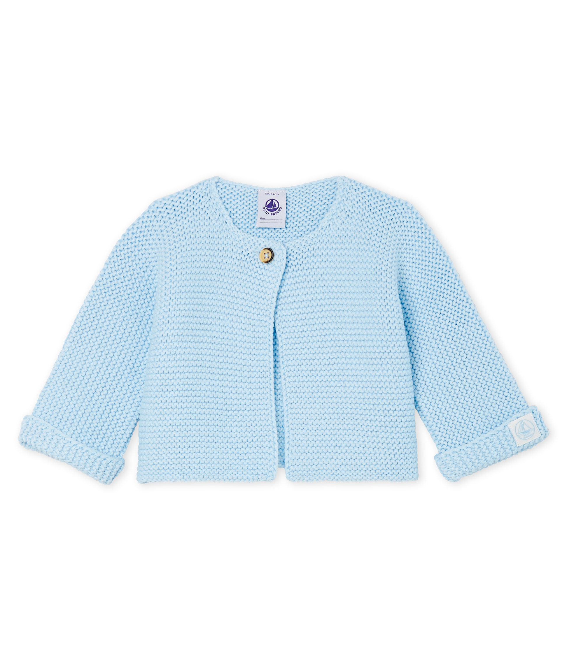 Baby-Cardigan aus 100% Baumwollstrick.