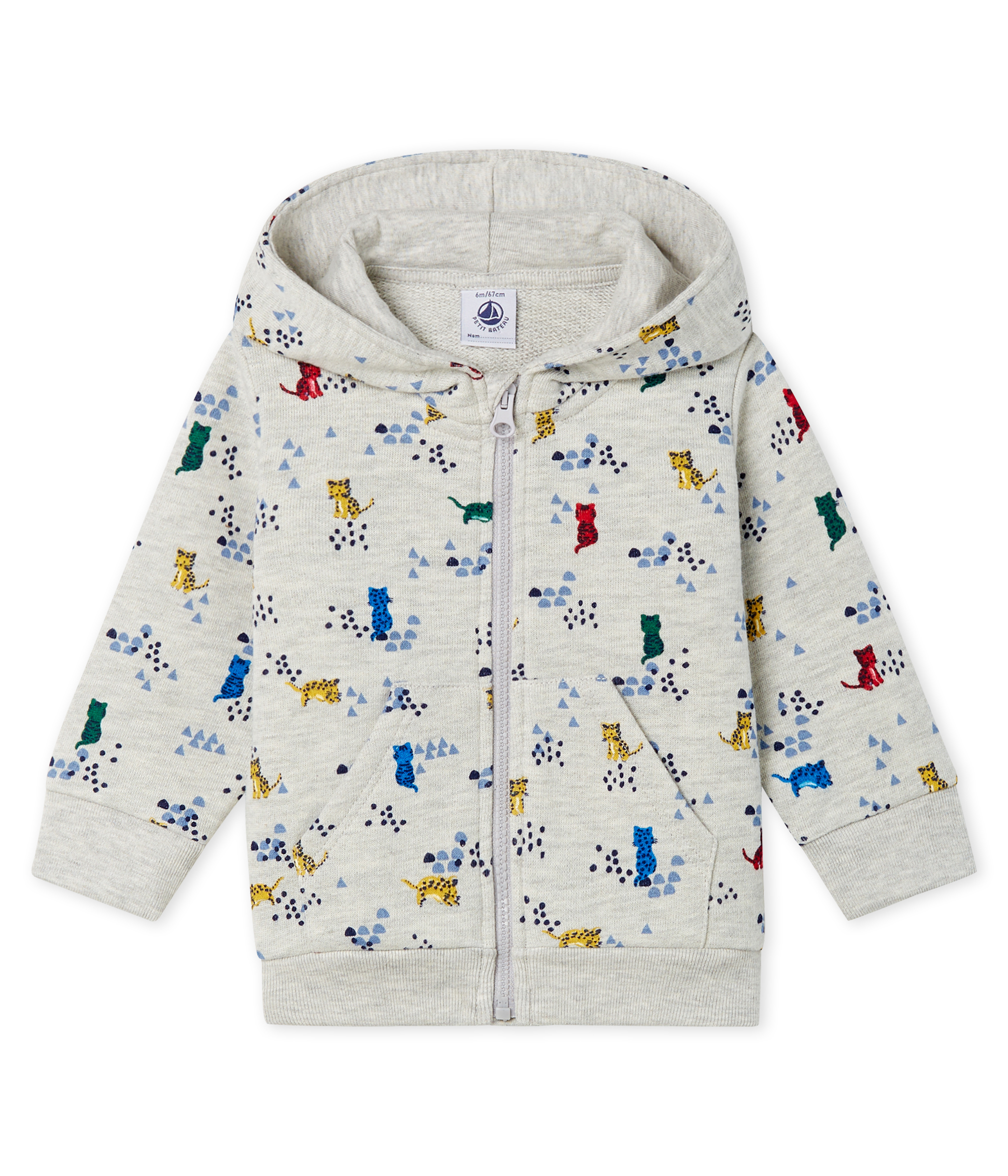 Gemustertes Baby-Kapuzensweatshirt aus Molton für Jungen.
