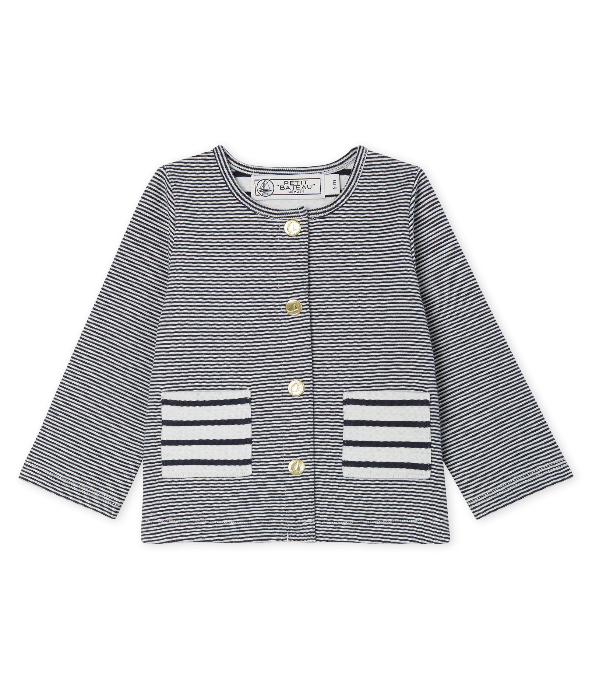 Gestreifter Baby-Strick-Cardigan für Mädchen