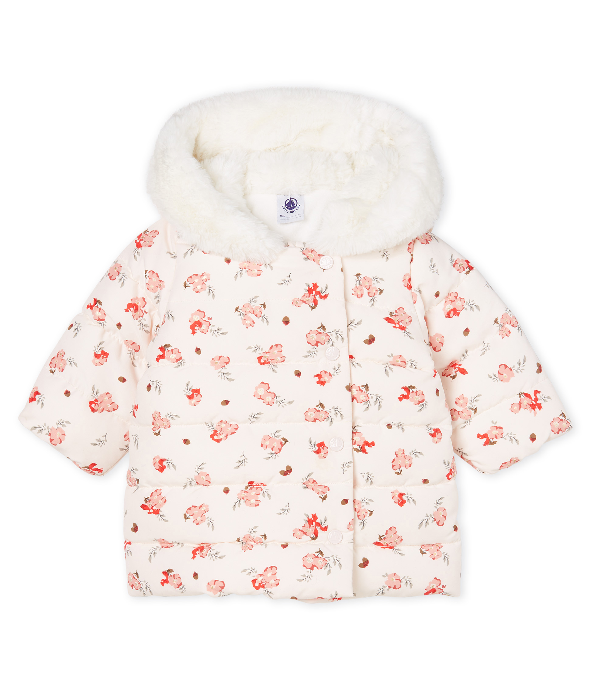 Gemusterte Baby-Jacke aus Mikrofaser für Mädchen