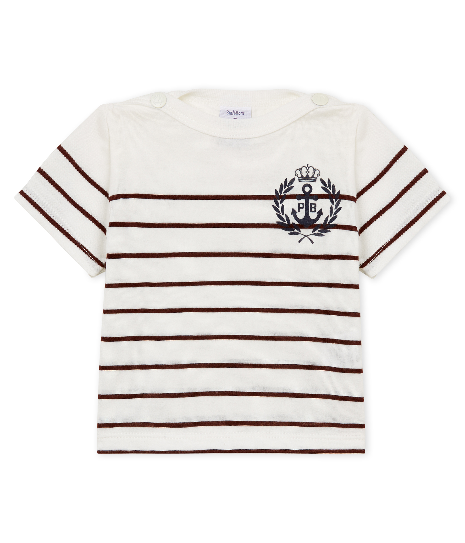 Kurzärmeliges gestreiftes baby-t-shirt jungen