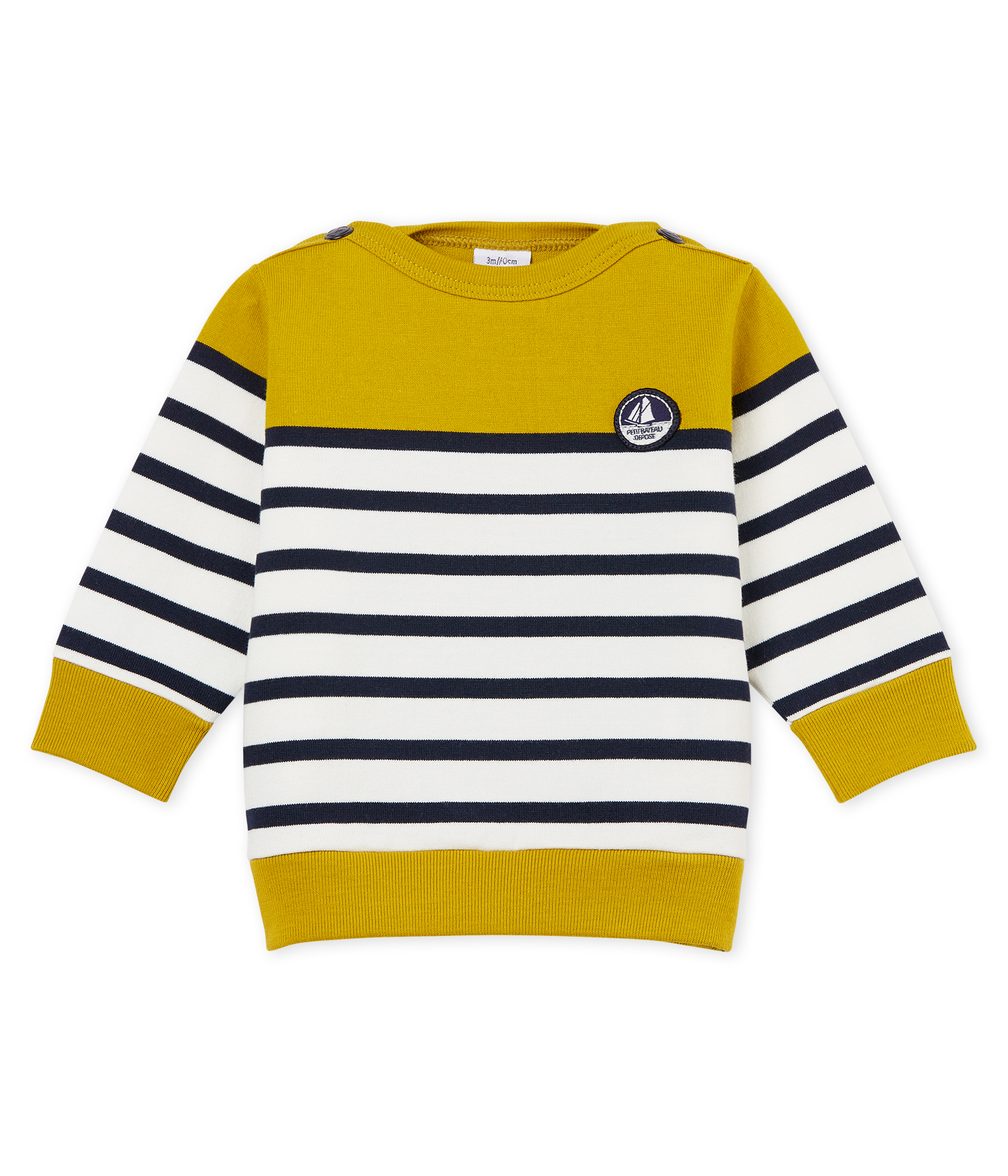 Baby-Sweatshirt mit seemannsstreifen in colorblock jungen