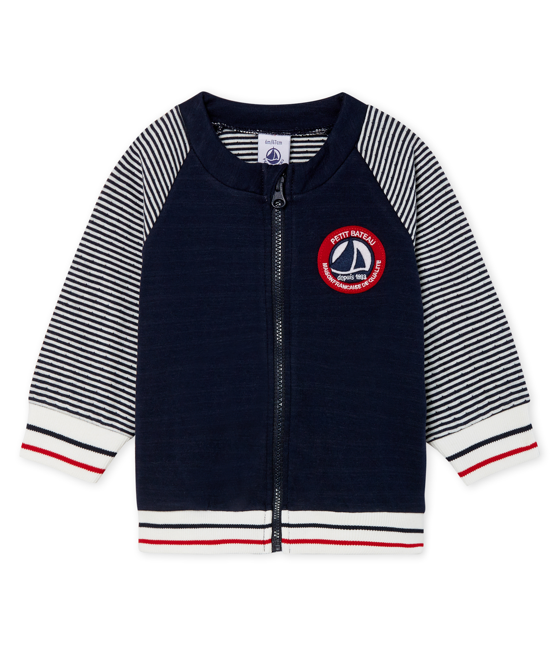 Baby-Cardigan aus Doppeljersey mit Reißverschluss für Jungen