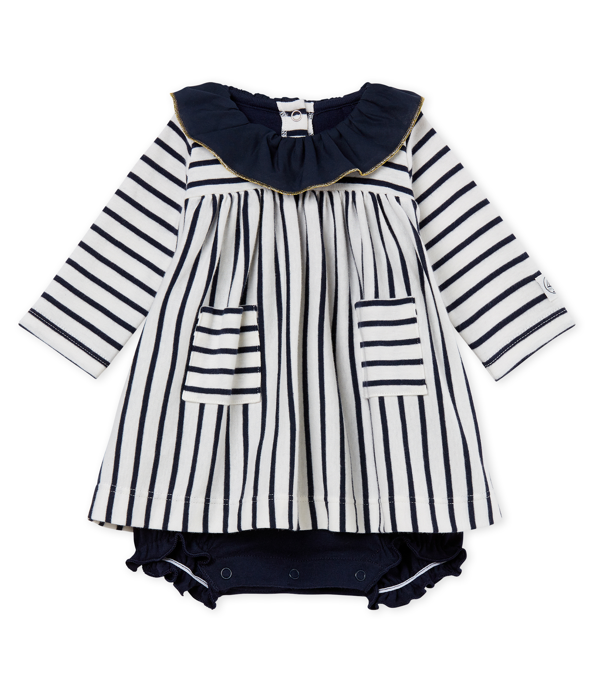 Gestreiftes baby-bodykleid mädchen