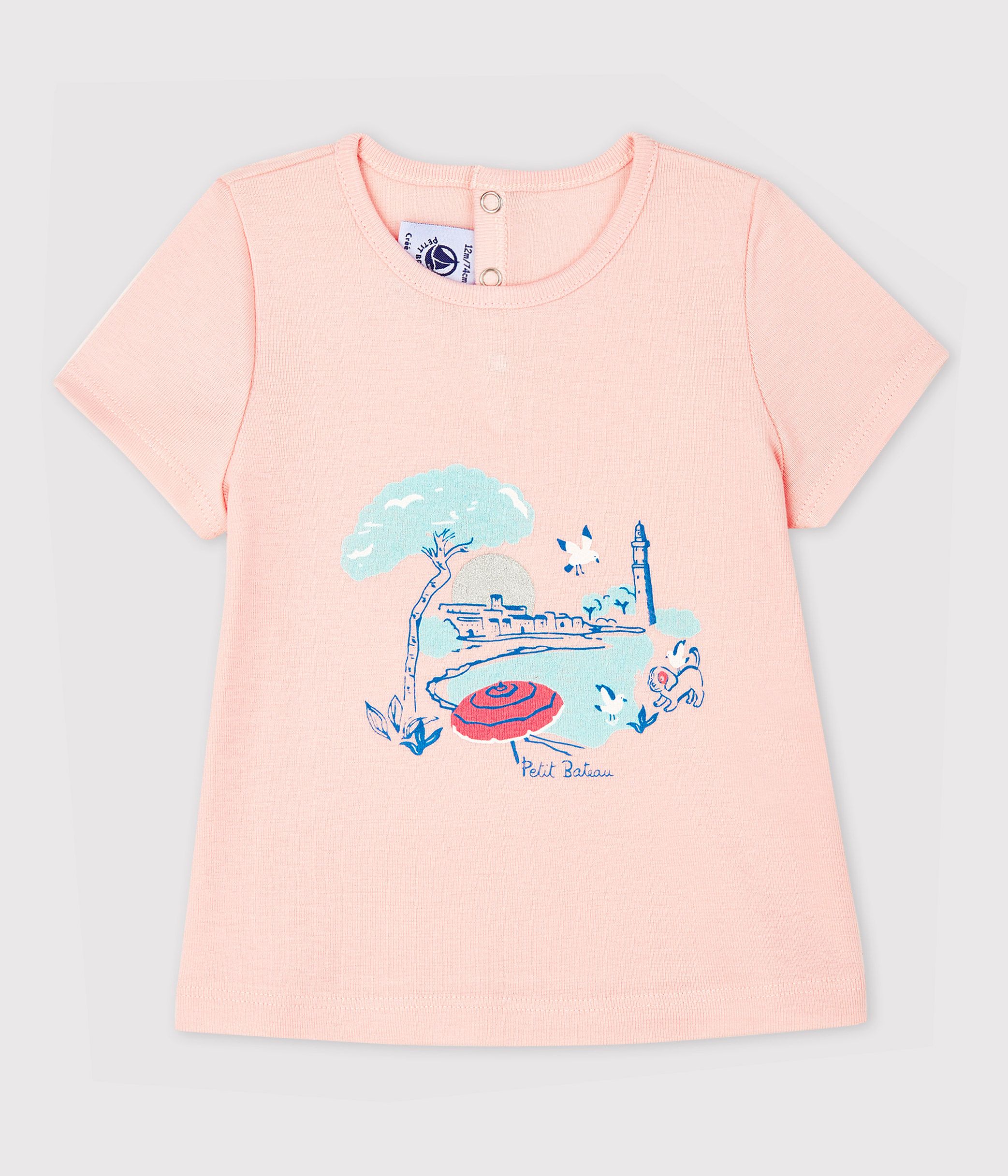 Petit Bateau Mädchen Sweatshirt - Baumwolle Rippstoff Mit Rollkragen