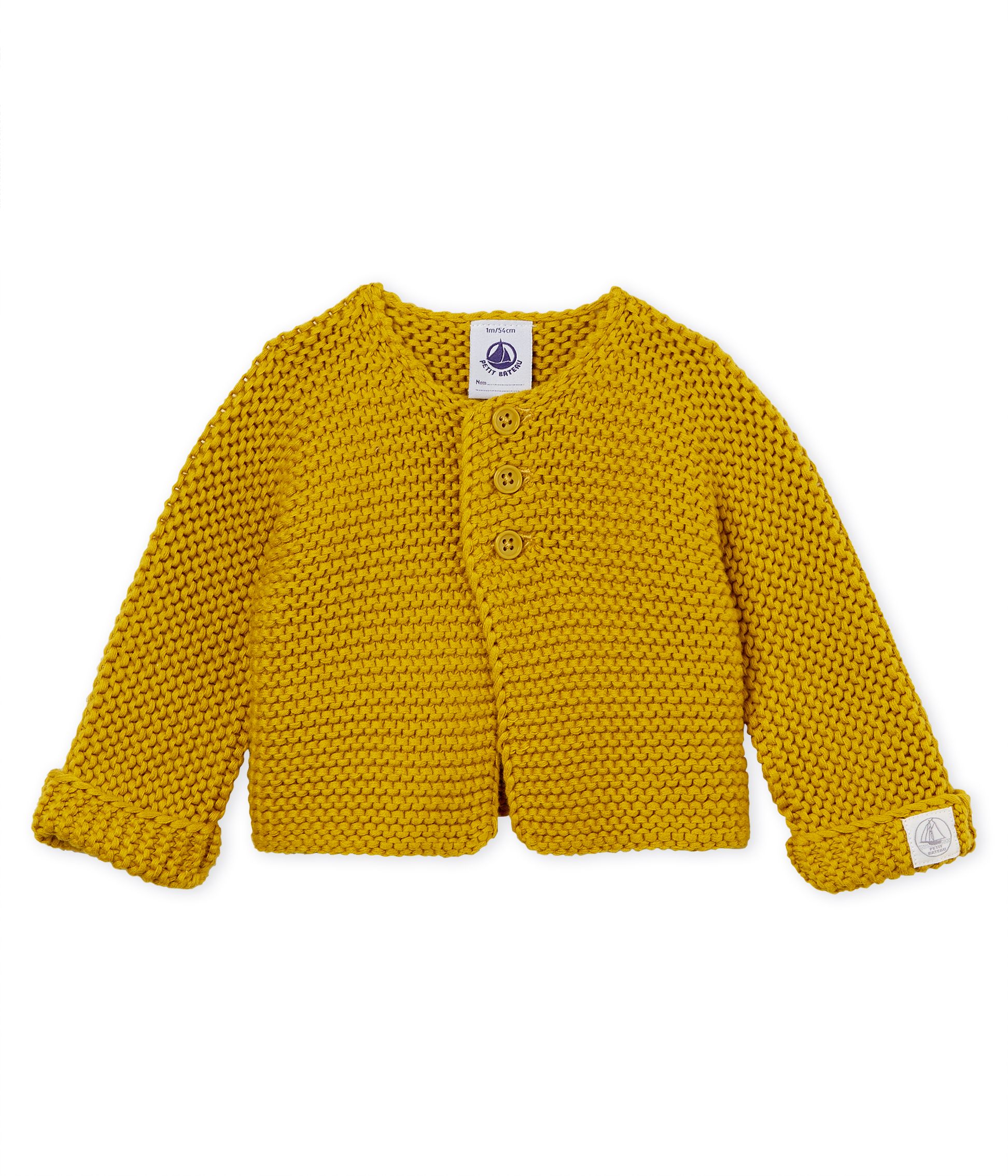 Baby-cardigan kraus rechts unisex